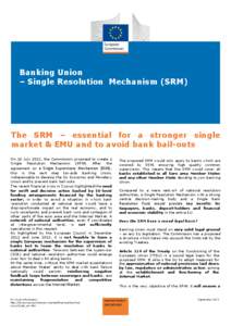 Banking Union – Single Resolution Mechanism (SRM)