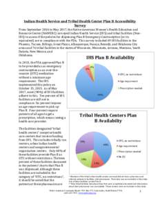 Indian	Health	Service	and	Tribal	Health	Center	Plan	B	Accessibility Survey	 From	September	2016	to	May	2017,	the	Native	American	Women’s	Health	Education	and	 Resource	Center	(NAWERC)	surveyed	Indian	Health	Service	(IH