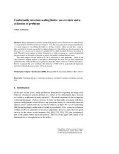 Conformally invariant scaling limits: an overview and a collection of problems Oded Schramm