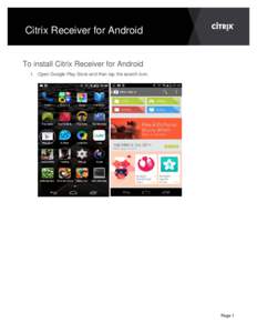 Citrix Receiver Installation Guide for Android
