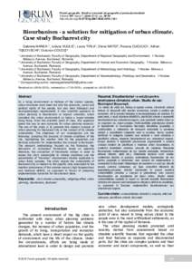 Forum geografic. Studii și cercetări de geografie și protecția mediului Volume XIV, Issue 1 (June 2015), pphttp://dx.doi.orgfg118.i Biourbanism - a solution for mitigation of urb