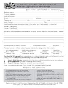 2016 MDA Member Application