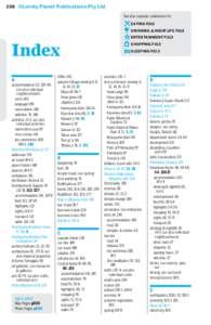 208 ©Lonely Planet Publications Pty Ltd See also separate subindexes for: Index A