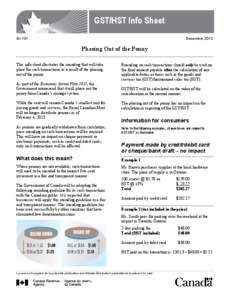 GST/HST Info Sheet GI-131 December[removed]Phasing Out of the Penny