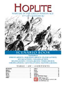Warfare in the Greco-Persian Age 5th-4th Century BC scenario book  The Battles of