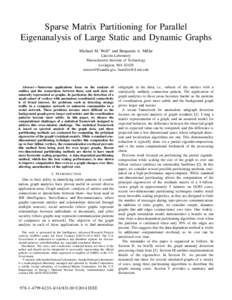 Sparse Matrix Partitioning for Parallel Eigenanalysis of Large Static and Dynamic Graphs