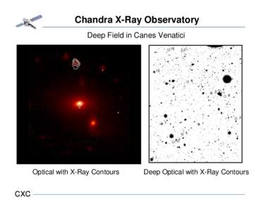 Chandra X-Ray Observatory Deep Field in Canes Venatici Optical with X-Ray Contours  CXC