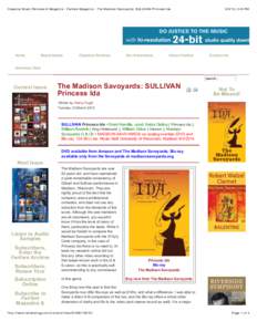 Classical Music Reviews & Magazine - Fanfare Magazine - The Madison Savoyards: SULLIVAN Princess Ida  Home Departments