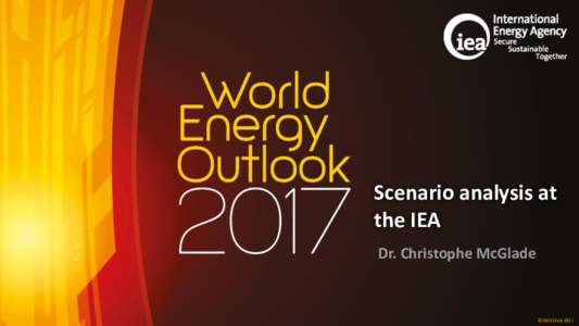 Scenario analysis at the IEA Dr. Christophe McGlade © OECD/IEA 2017