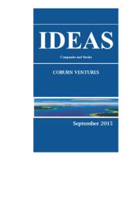 IDEAS Companies and Stocks COBURN VENTURES  September 2015