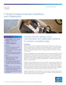Customer Case Study  IT Rental Company Empowers Salesforce with Collaboration  Executive Summary