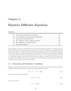 Chapter 3  Einstein Diffusion Equation Contents 3.1