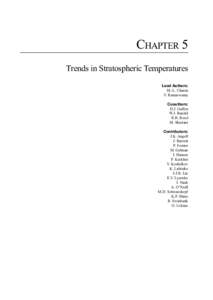 CHAPTER 5 Trends in Stratospheric Temperatures Lead Authors: M.-L. Chanin  V. Ramaswamy