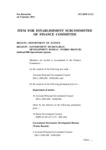 For discussion on 5 January 2011 EC[removed]ITEM FOR ESTABLISHMENT SUBCOMMITTEE