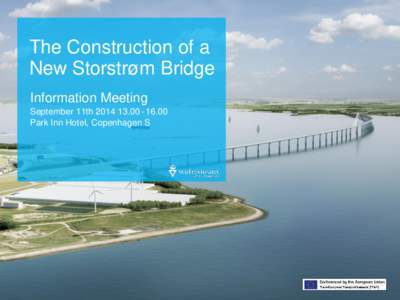 The Construction of a New Storstrøm Bridge Information Meeting September 11th00 Park Inn Hotel, Copenhagen S