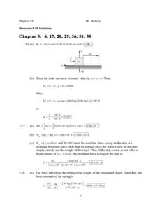 Physics 2A  Dr. Stolovy Homework #5 Solutions