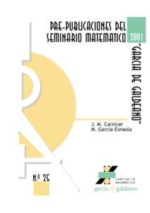 2001  “garcia de galdeano” PRE-PUBLICACIONES del seminario matematico