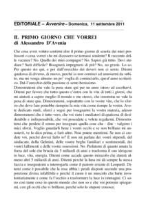 8. Alessandro D'Avenia - Il primo giorno che vorrei - Irene Gianotti - Cari prof, troppo distacco tra i manuali e il mondo fuori dall'aula.