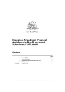New South Wales  Education Amendment (Financial Assistance to Non-Government Schools) Act 2006 No 66