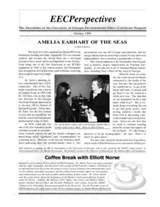 EECPerspectives The Newsletter of the University of Georgia Environmental Ethics Certificate Program October 1998 AMELIA EARHART OF THE SEAS by Rob Johnson