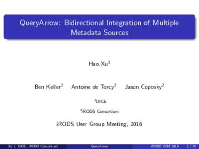QueryArrow: Bidirectional Integration of Multiple Metadata Sources