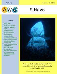 AWG.org  E-News ǀ April 2016 E-News Contents