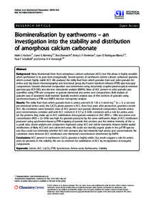 Biomineralisation by earthworms – an investigation into the stability and distribution of amorphous calcium carbonate