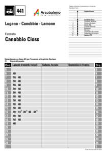 Durata indicativa di percorrenza in minuti da Canobbio Cioss 441  Lugano Centro