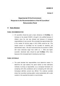 ANNEX B  Annex 2 Departmental Of the Environment: Response to the Recommendations of the NI Councillors’