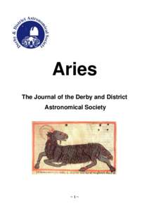 Aries The Journal of the Derby and District Astronomical Society ~1~