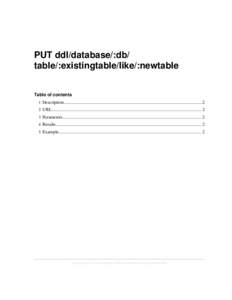 PUT ddl/database/:db/table/:existingtable/like/:newtable