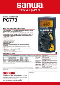 DIGITAL MULTIMETER  PC773 APPLICATIONS AND FEATURES