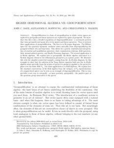 Theory and Applications of Categories, Vol. 24, No. 18, 2010, pp. 489–553.  HIGHER DIMENSIONAL ALGEBRA VII: GROUPOIDIFICATION