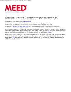 Almabani General Contractors appoints new CEO | News | MEED