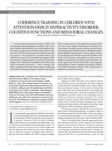 This article is protected by copyright. To share or copy this article, visit copyright.com. Use ISSN#To subscribe, visit alternative-therapies.com.  randomized controlLED trial Coherence Training In Children Wi