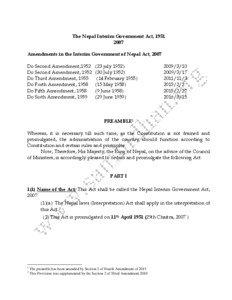 Microsoft Word - The Interim Government of Nepal Act, [removed]doc