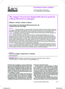 The impact of systemic fungal infection in patients with rupture oesophagus: should we be using antifungal therapy empirically
