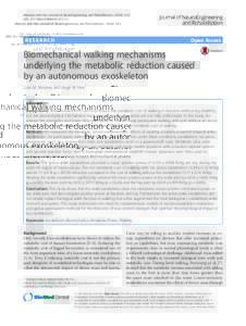 Biomechanical walking mechanisms underlying the metabolic reduction caused by an autonomous exoskeleton