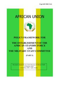 Exp/ASF-MSC/2 (I)  AFRICAN UNION POLICY FRAMEWORK FOR THE ESTABLISHMENT OF THE