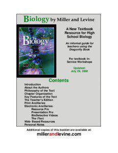 Biology by Miller and Levine A New Textbook Resource for High