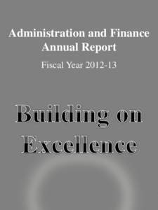 Administration and Finance Annual Report Fiscal Year[removed] Message from the Vice President