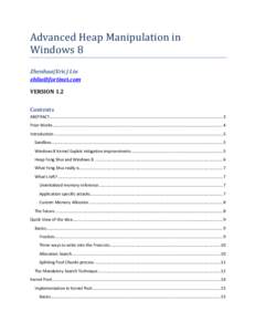 Advanced Heap Manipulation in Windows 8 Zhenhua(Eric) Liu  VERSION 1.2 Contents