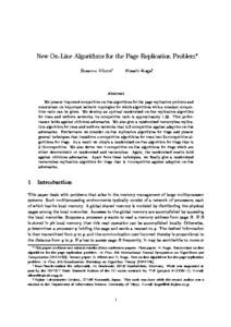 New On-Line Algorithms for the Page Replication Problem Susanne Albersy Hisashi Kogaz  Abstract