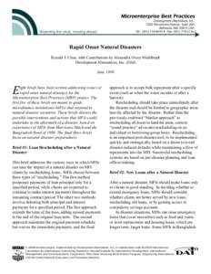 Rapid Onset Natural Disasters