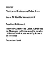 ANNEX F Planning and Environmental Policy Group Local Air Quality Management  Practice Guidance 4