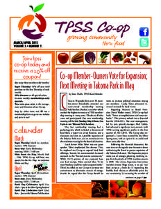 MARCH/APRIL 2012 VOLUME 3 • NUMBER 2 join tpss co-op today and receive a 20% off
