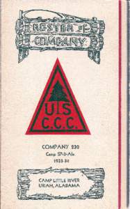 COMPANY 230 Camp SP·3-Ala. 1933·34 o  CAMP LITTLERIVER