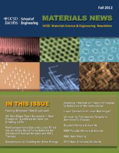 FallMATERIALS NEWS UCSD Materials Science & Engineering Newsletter  CONTENTS