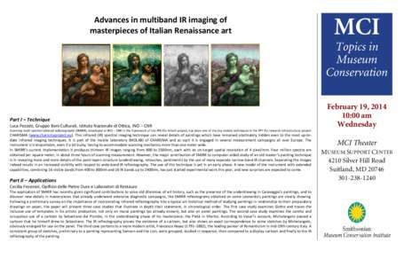 Advances in multiband IR imaging of masterpieces of Italian Renaissance art MCI  Topics in