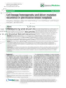 Cell-lineage heterogeneity and driver mutation recurrence in pre-invasive breast neoplasia
